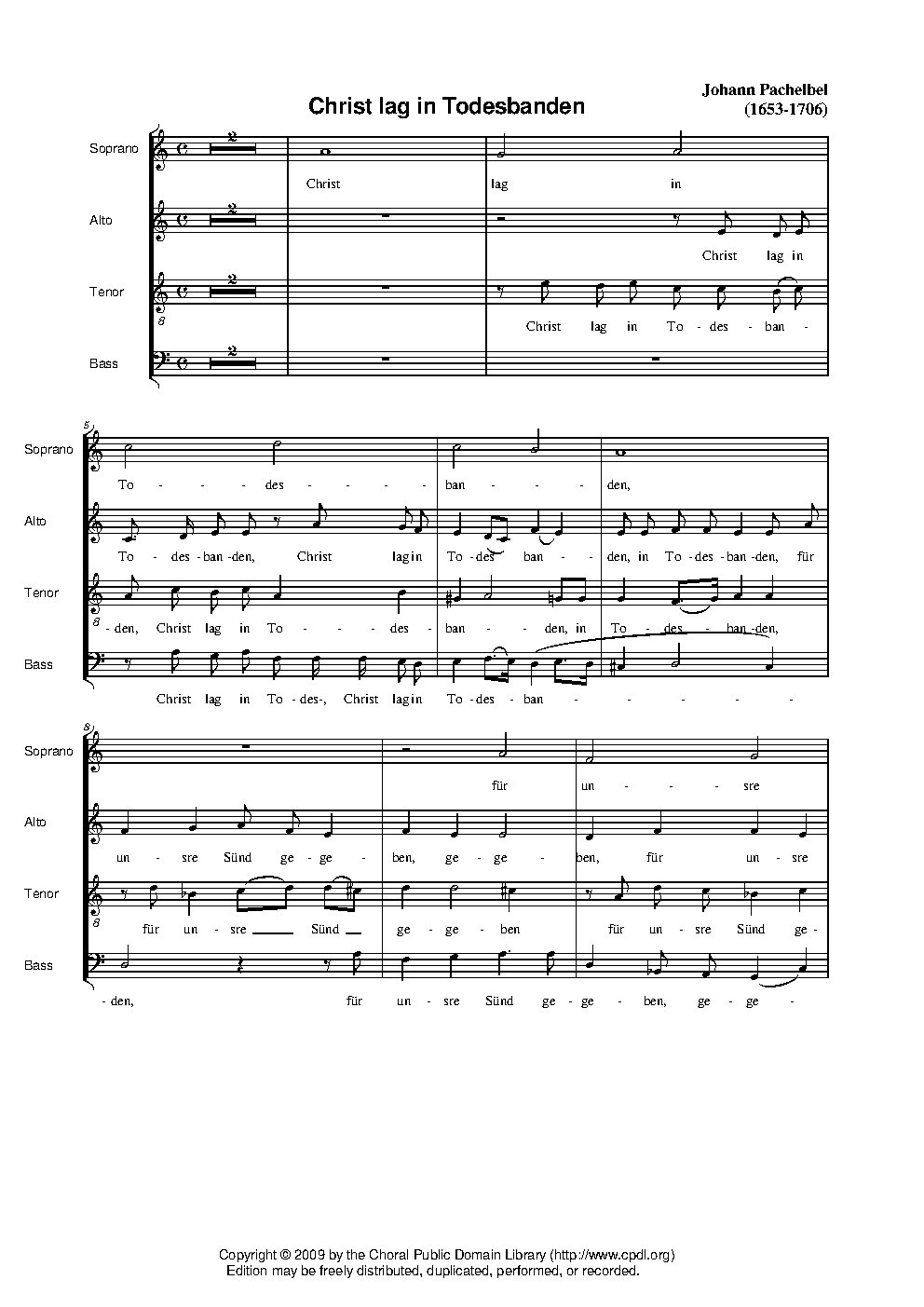 Christ lag in Todesbanden - Choir Script PDF Thumbnail