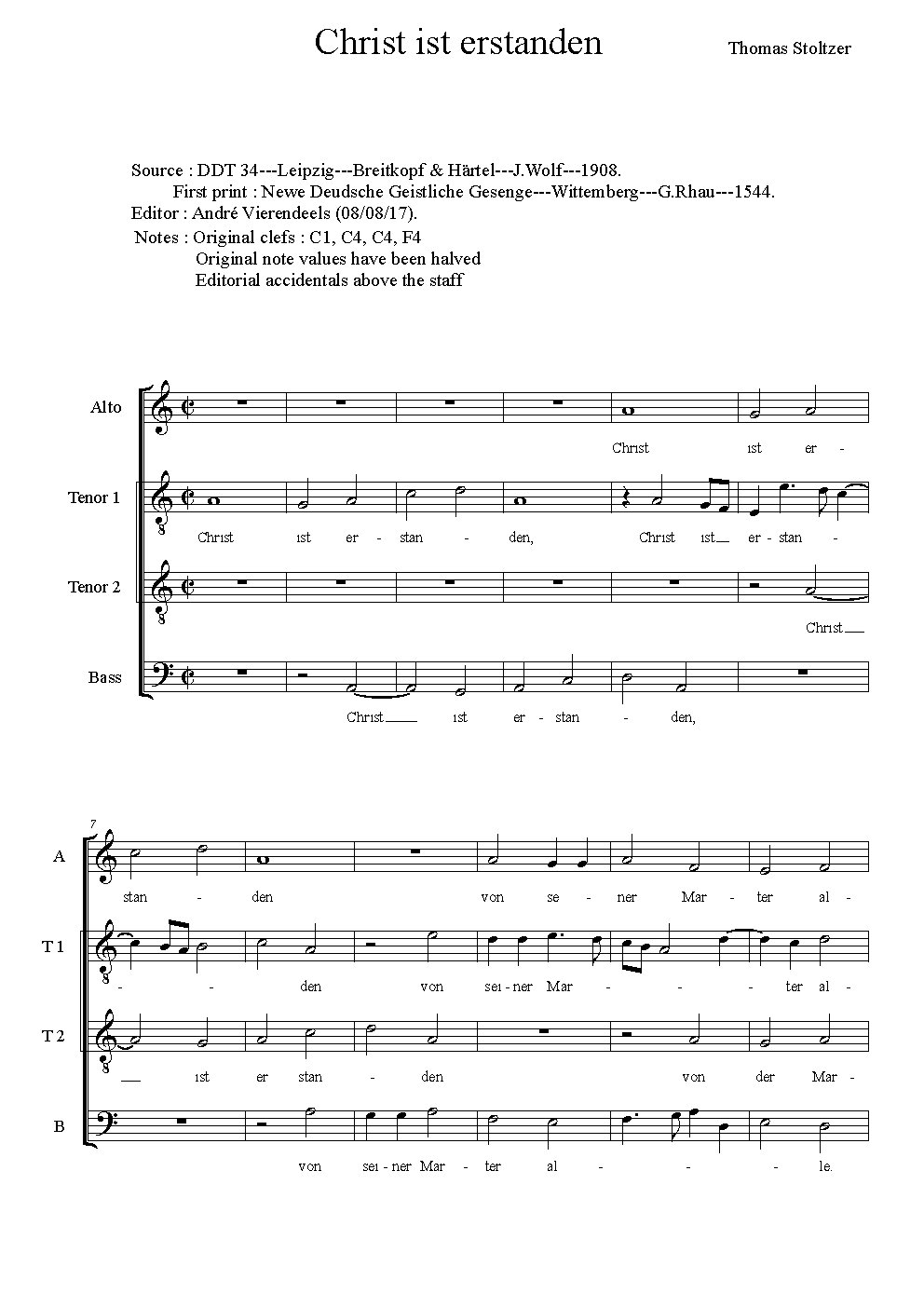 Christ ist erstanden - Choir Script PDF Thumbnail