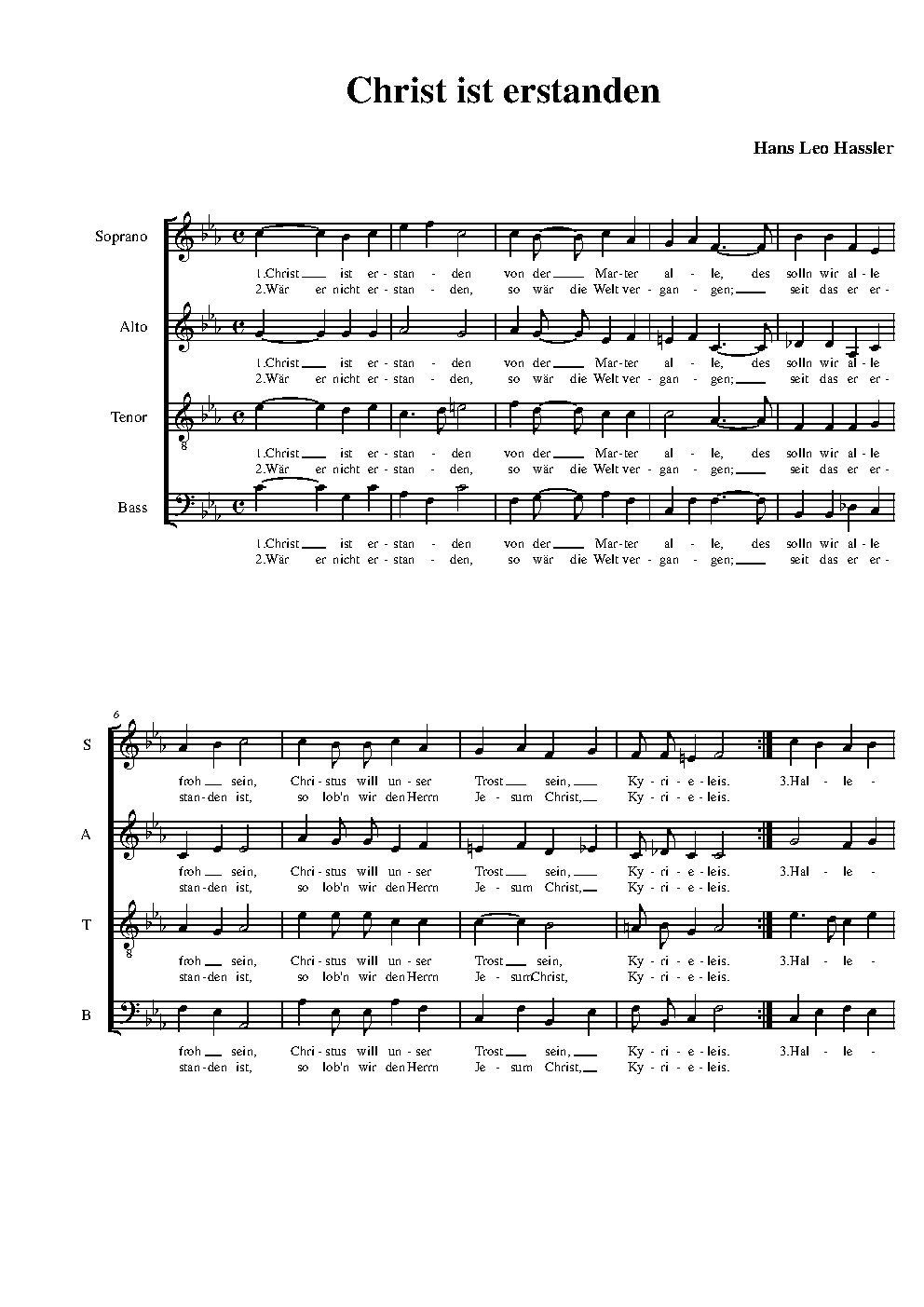 Christ ist erstanden - Choir Script PDF Thumbnail