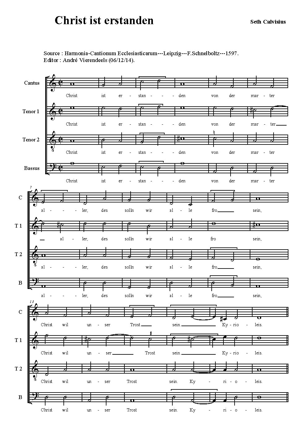 Christ ist erstanden - Choir Script PDF Thumbnail
