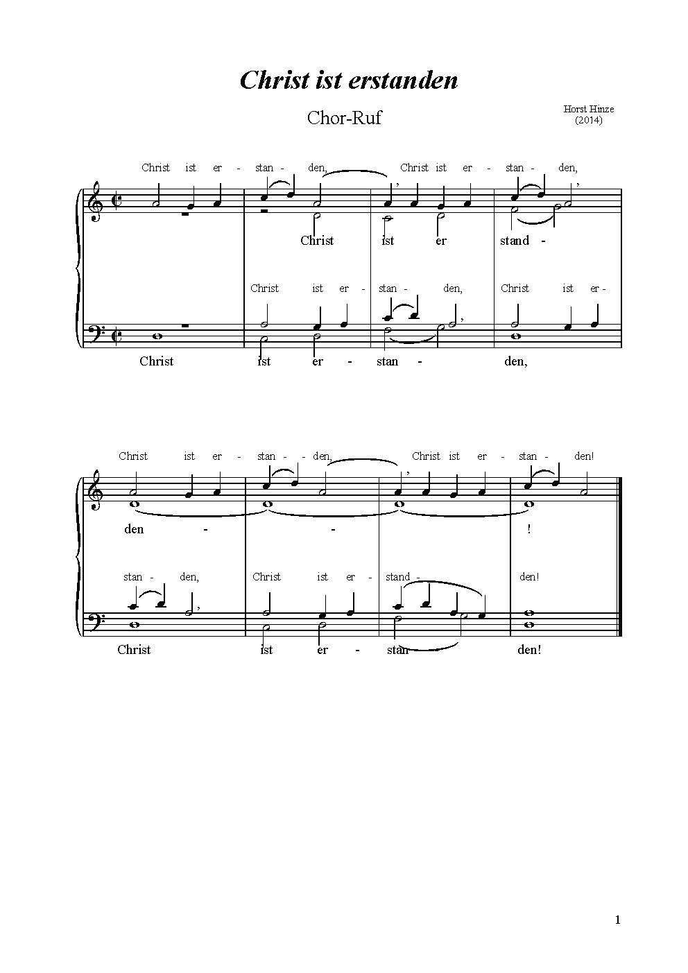 Christ ist erstanden - Chor-Ruf