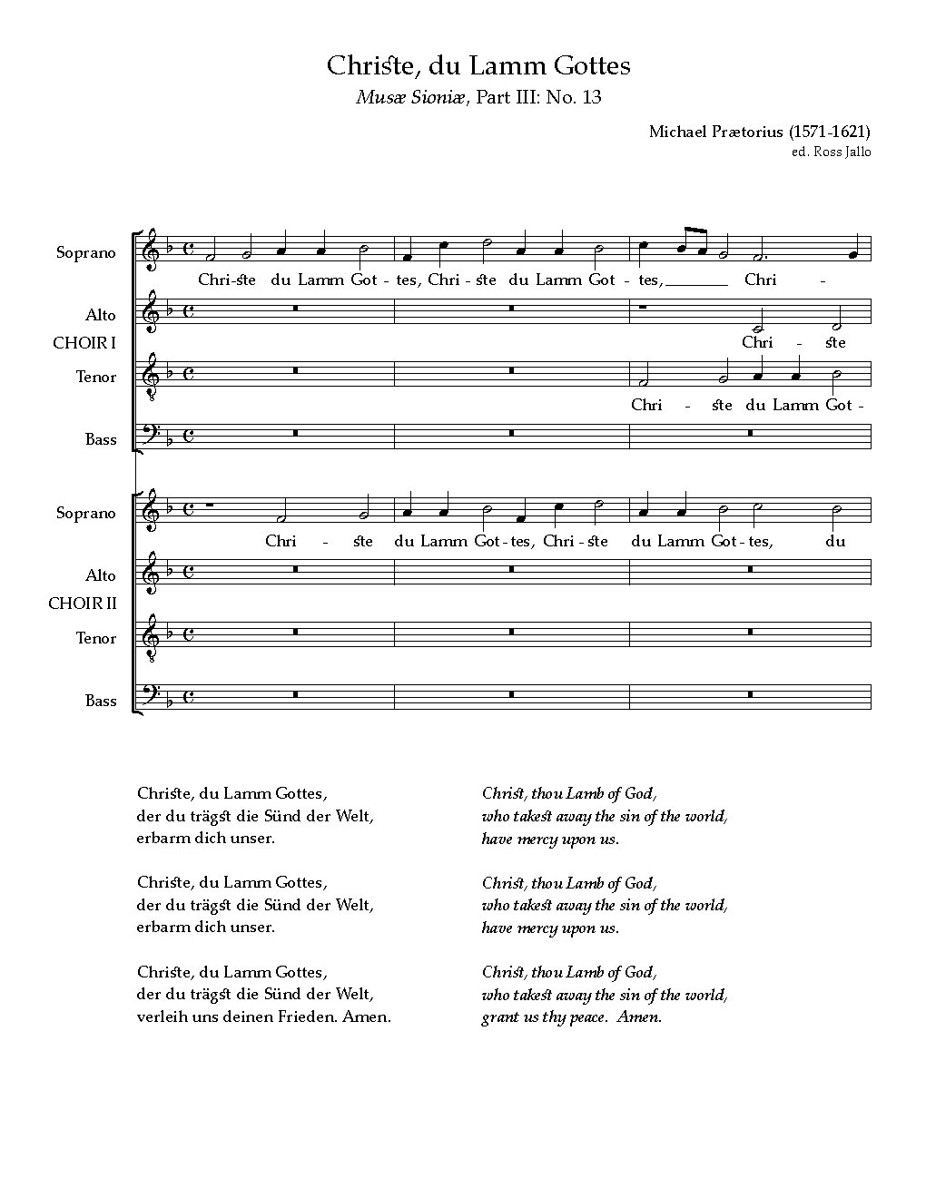 Christe, du Lamm Gottes - Choir Script PDF Thumbnail