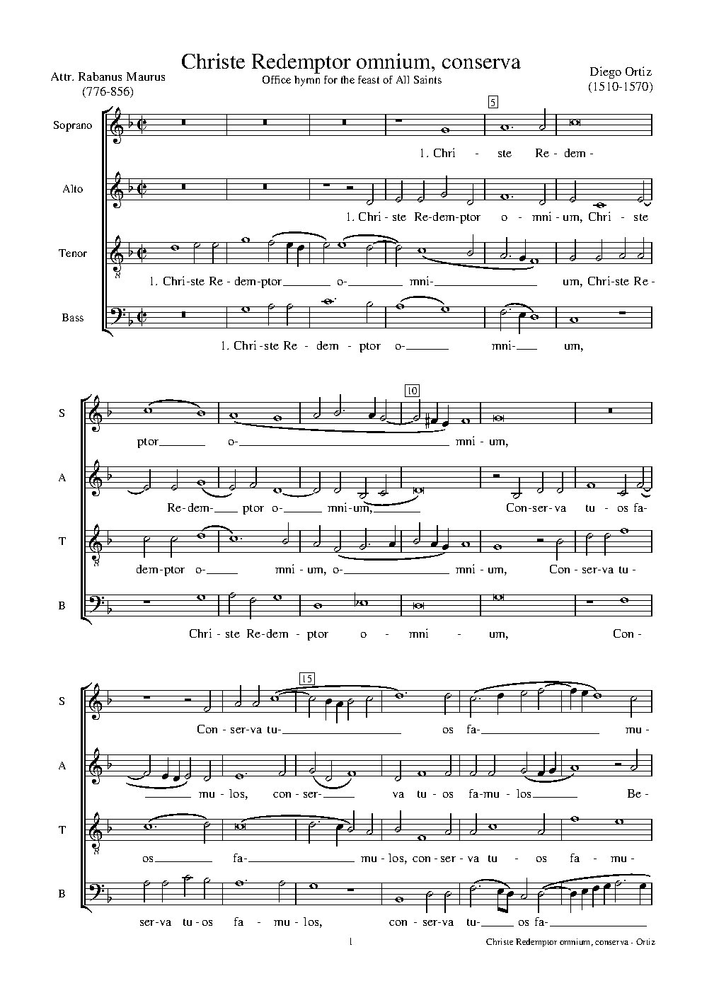 Christe Redemptor omnium, conserva - Choir Script PDF Thumbnail