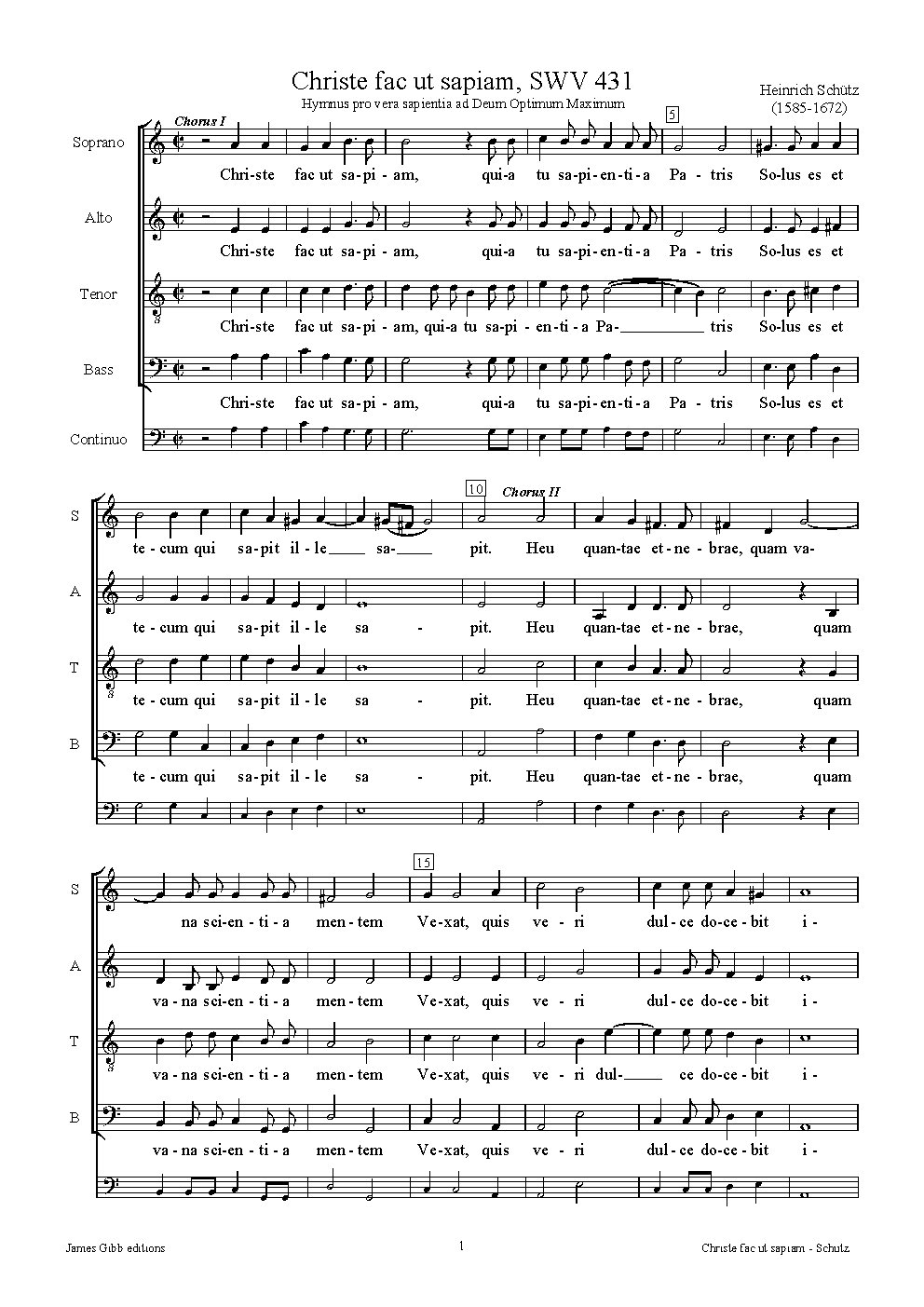 Christe fac ut sapiam, SWV 431