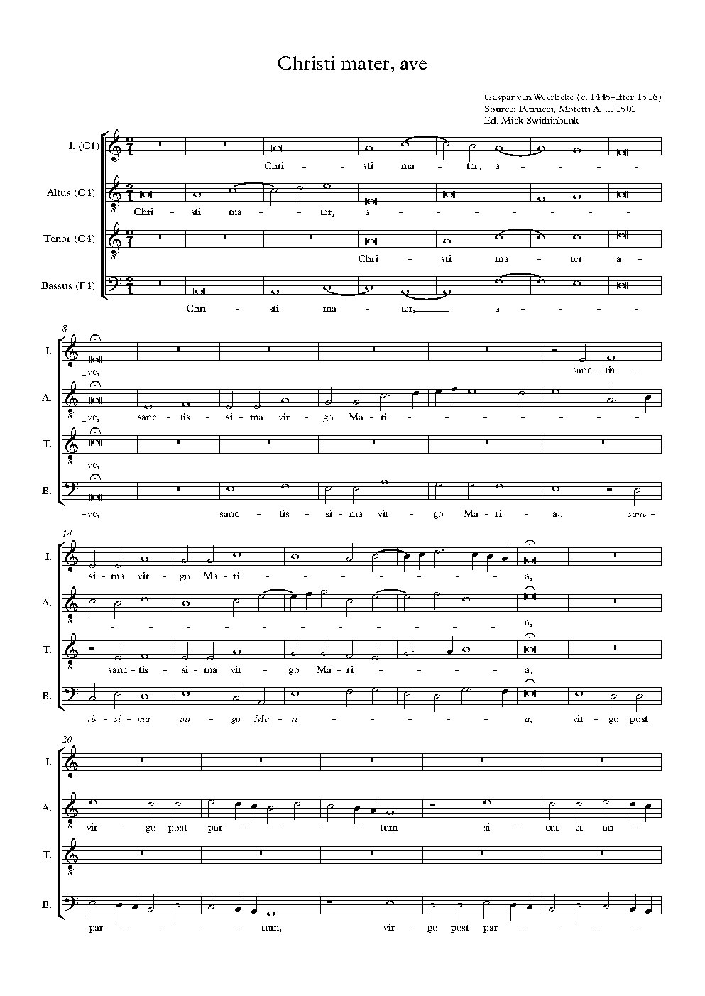 Christi mater, ave - Choir Script PDF Thumbnail