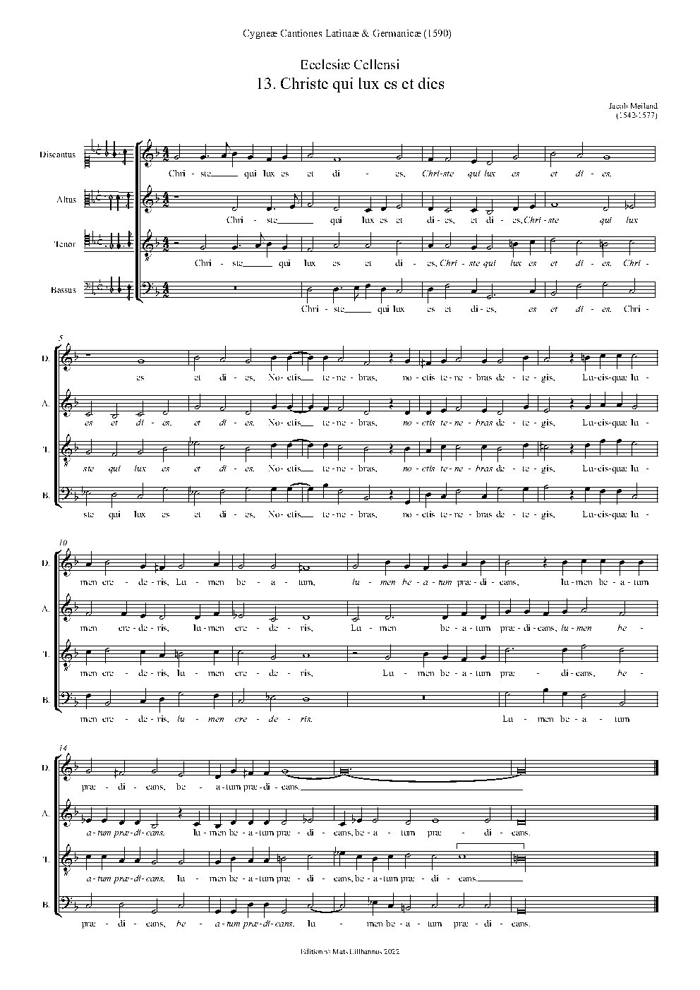 Christe qui lux es et dies - Choir Script PDF Thumbnail