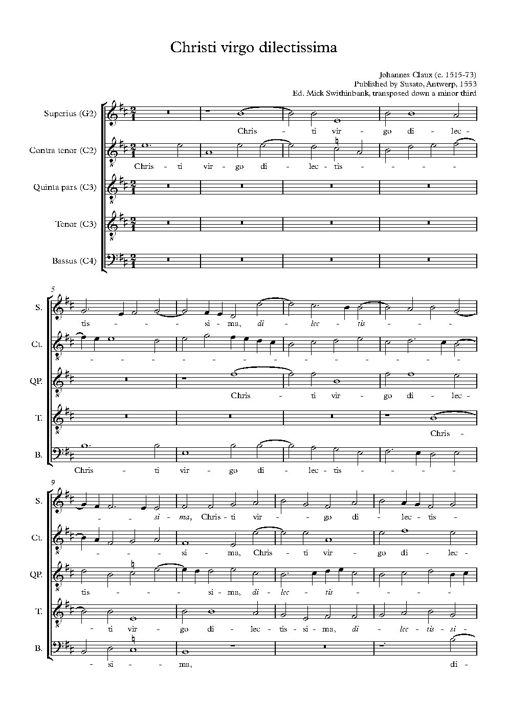 Christi virgo dilectissima - Choir Script PDF Thumbnail