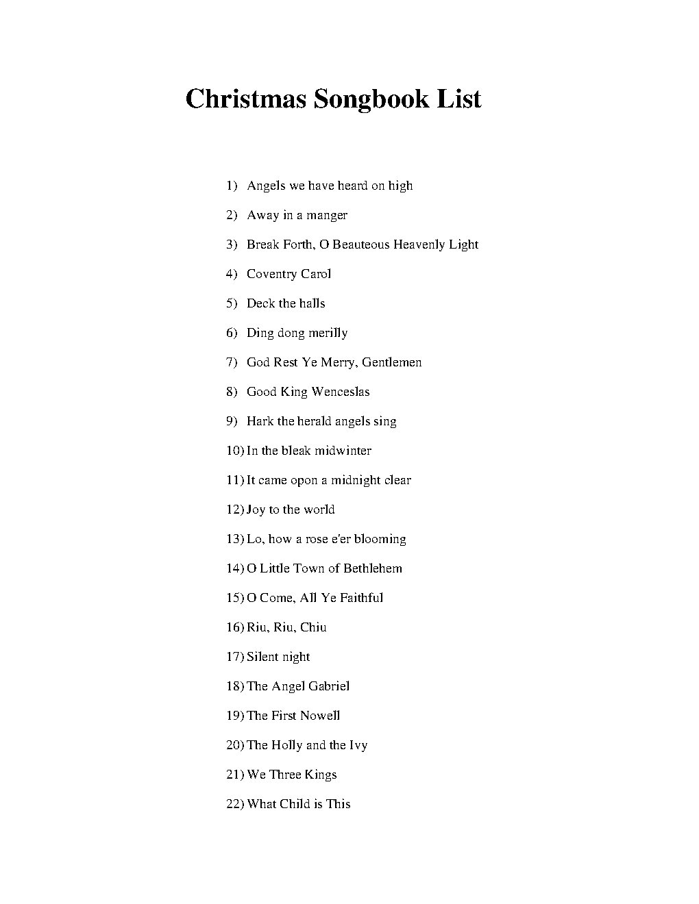 Christmas Songbook