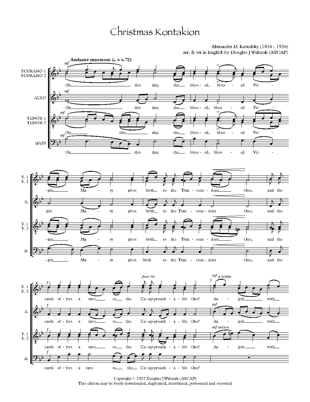 Christmas Kontakion - Choir Script PDF Thumbnail