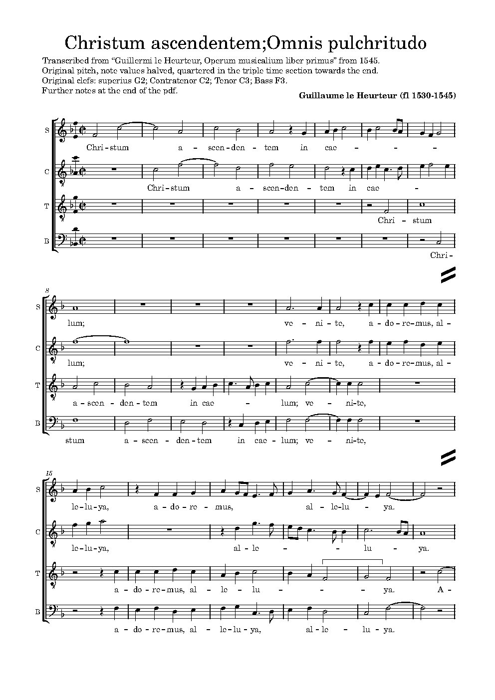 Christum ascendentem;Omnis pulchritudo