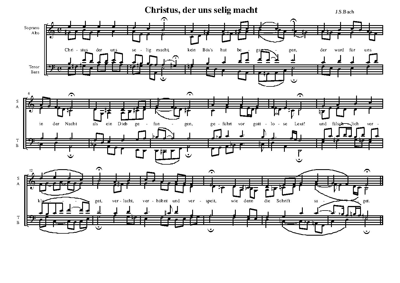 Christus, der uns selig macht (Chorale) - Choir Script PDF Thumbnail