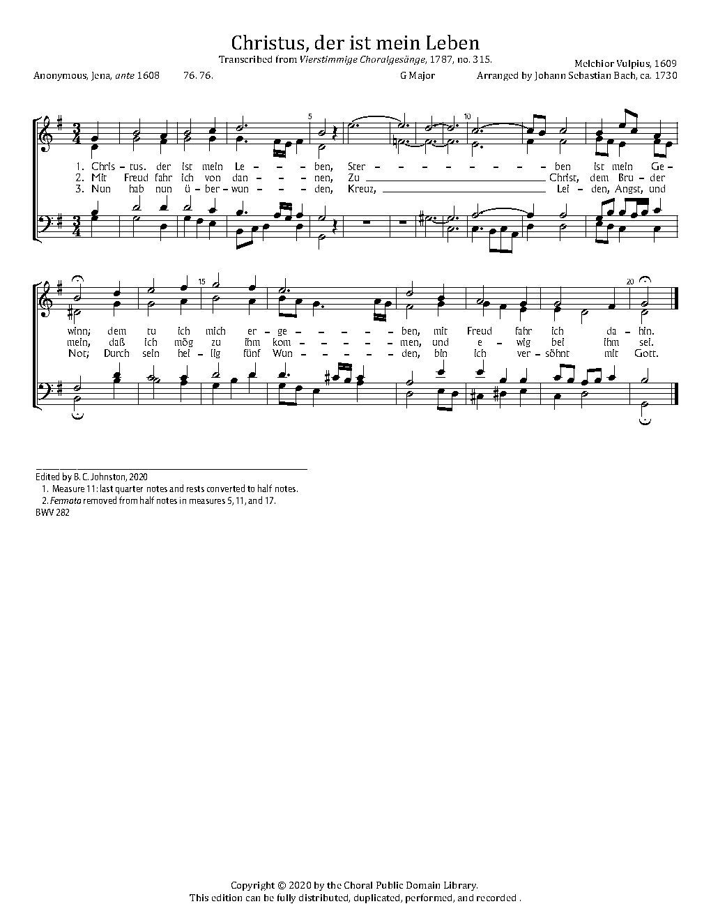 Christus. der ist mein Leben - Choir Script PDF Thumbnail