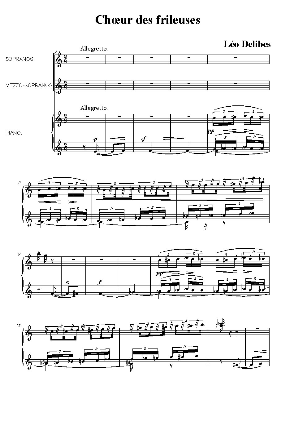 Choeur des frileuses - Choir Script PDF Thumbnail