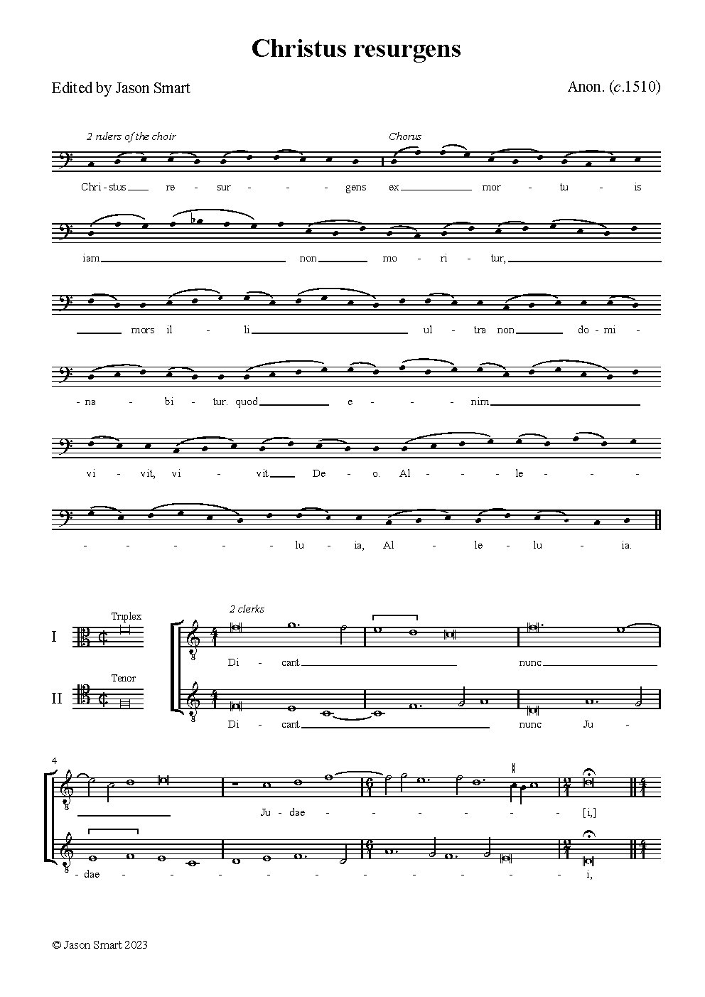 Christus resurgens (Ritson MS) - Choir Script PDF Thumbnail