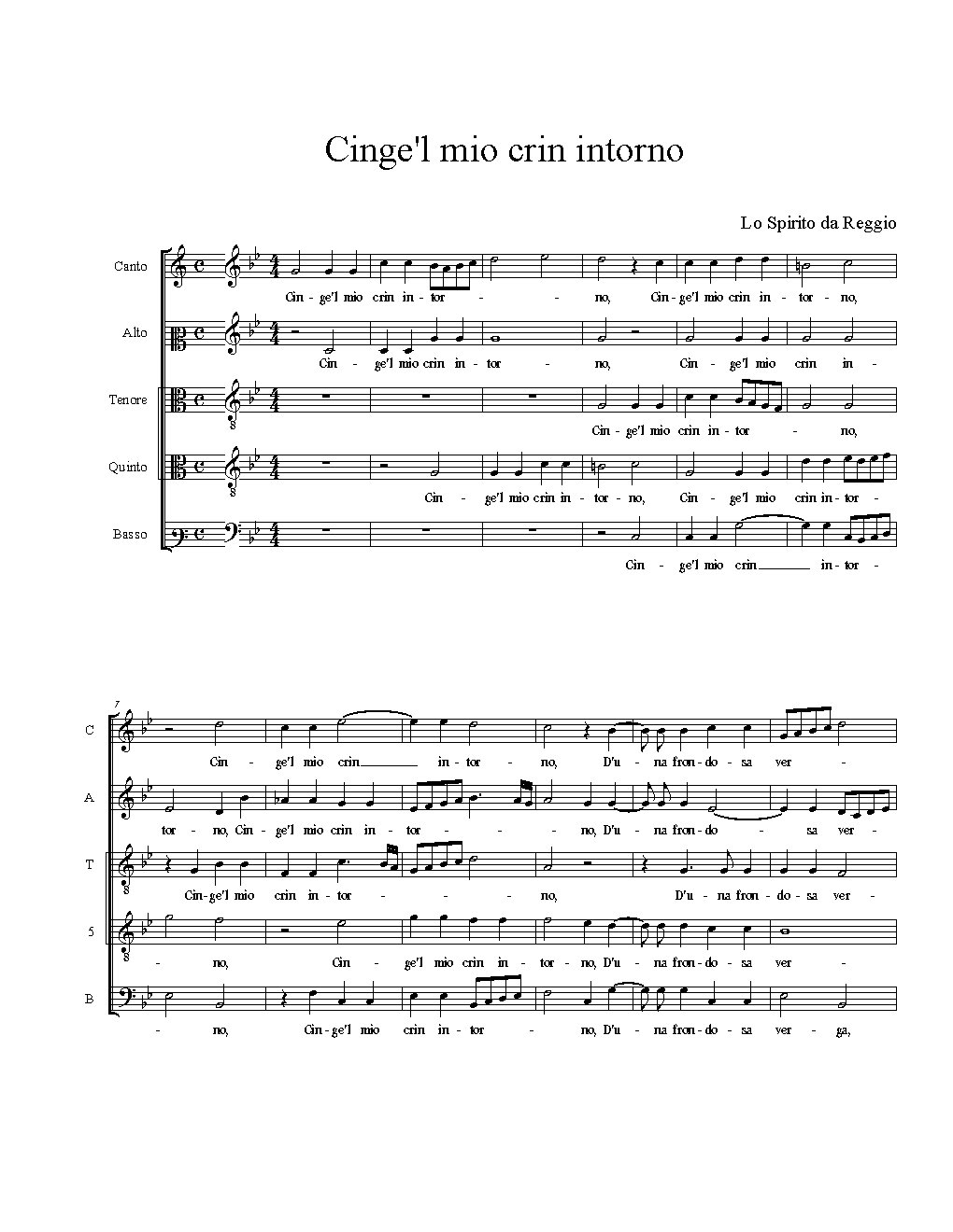 Cinge'l mio crin intorno