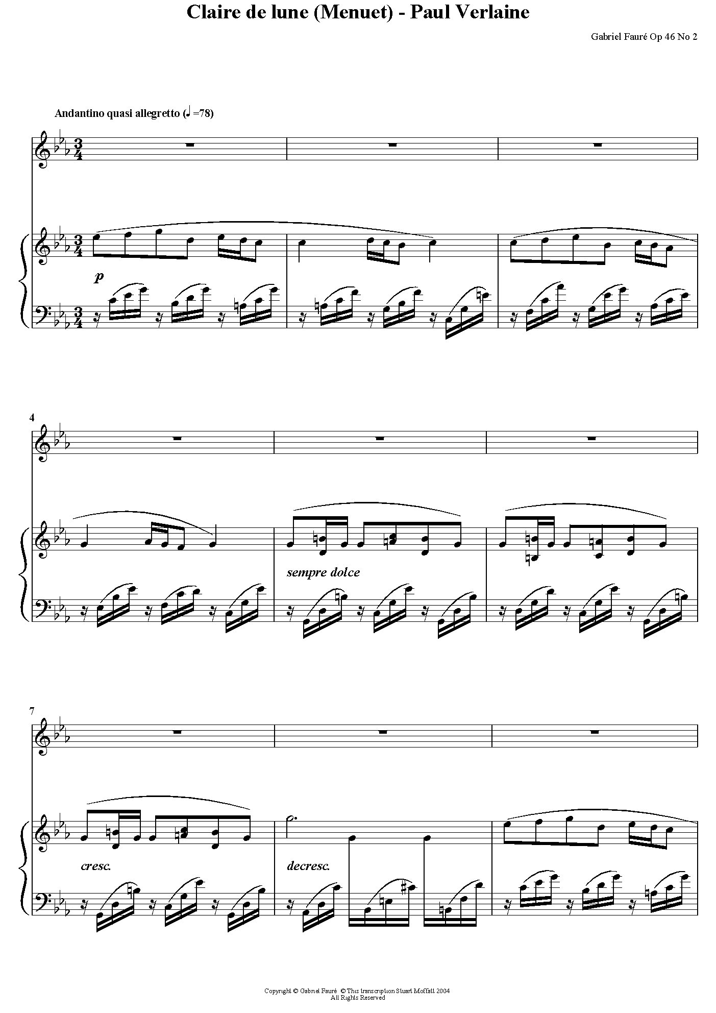 Clair de Lune, Op. 46 No. 2
