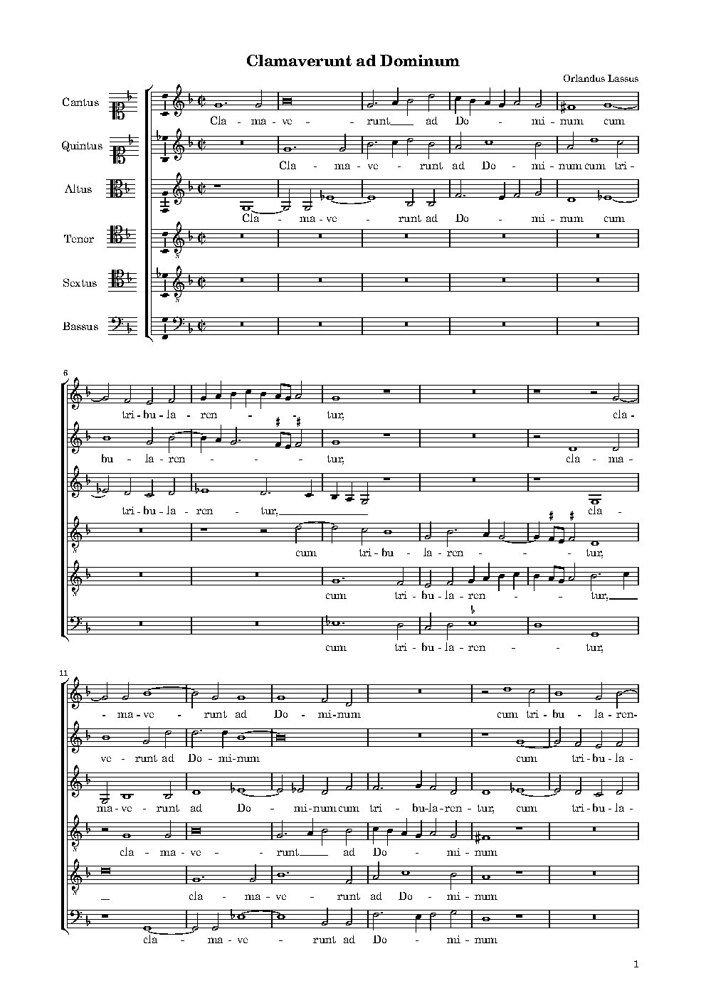 Clamaverunt ad Dominum - Choir Script PDF Thumbnail