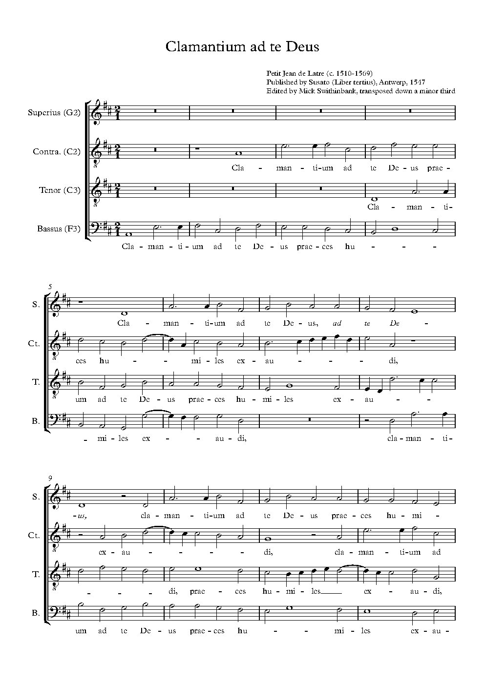 Clamantium ad te Deus - Choir Script PDF Thumbnail