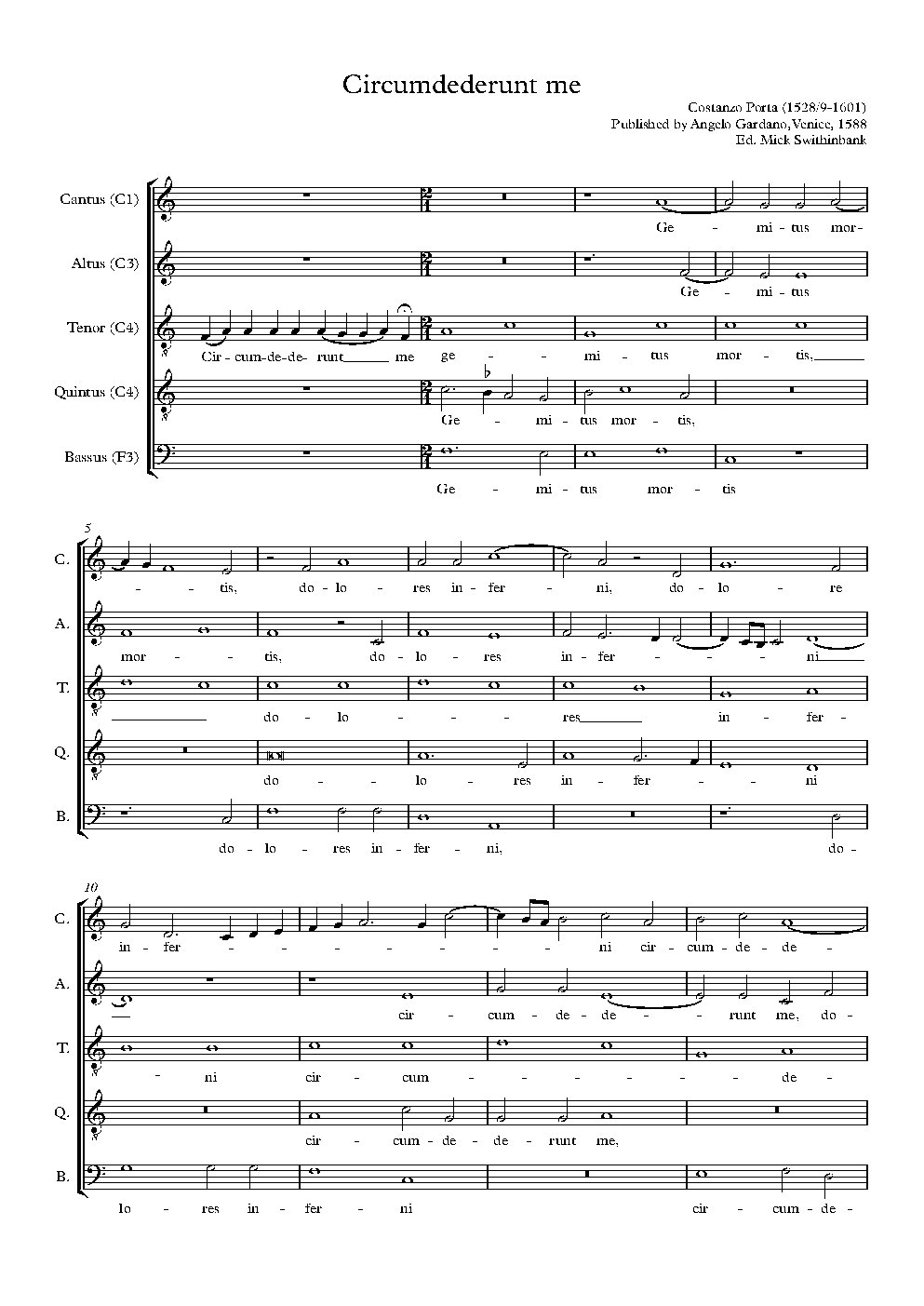 Circumdederunt me - Choir Script PDF Thumbnail