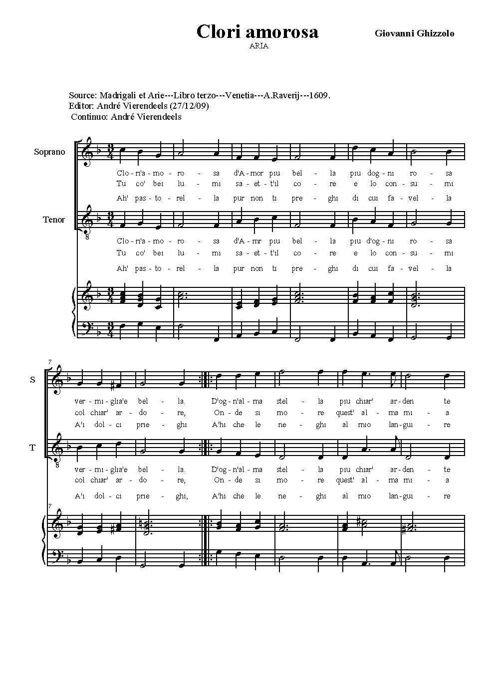 Clori amorosa - Choir Script PDF Thumbnail