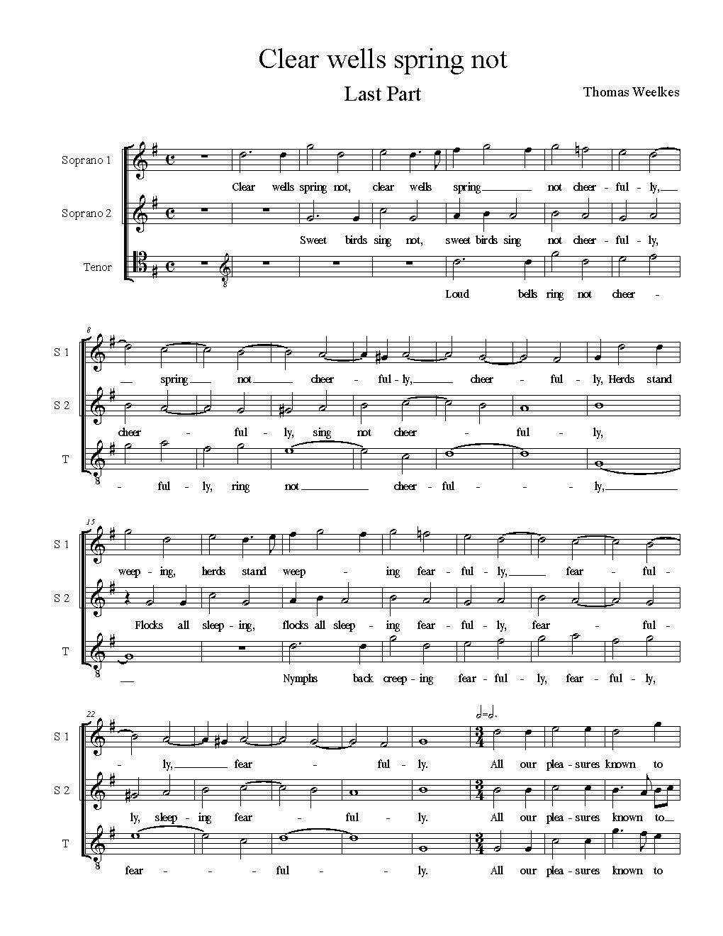 Clear wells spring not - Choir Script PDF Thumbnail