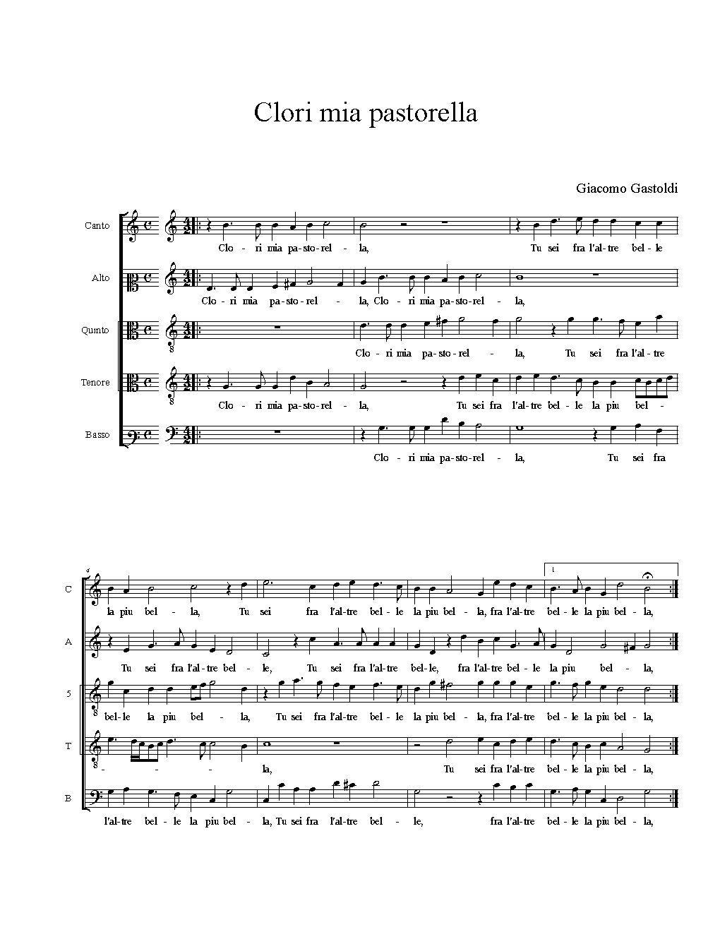 Clori mia pastorella