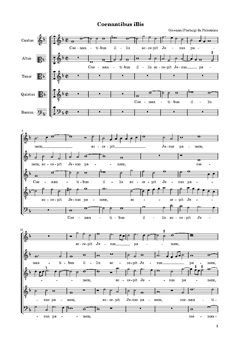 Coenantibus illis - Choir Script PDF Thumbnail