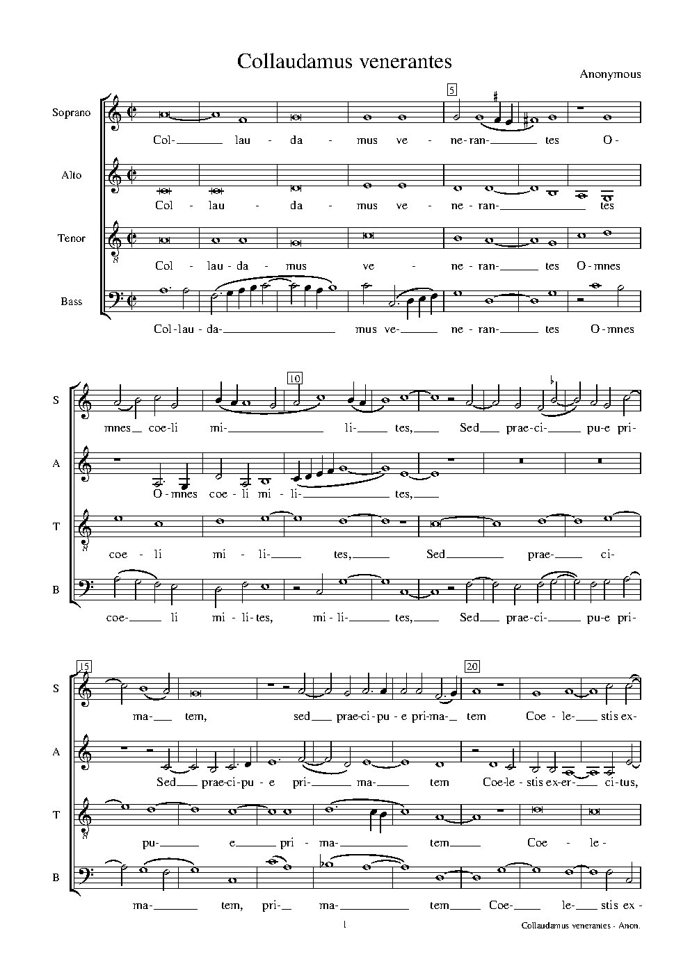 Collaudantes venerantes - Choir Script PDF Thumbnail