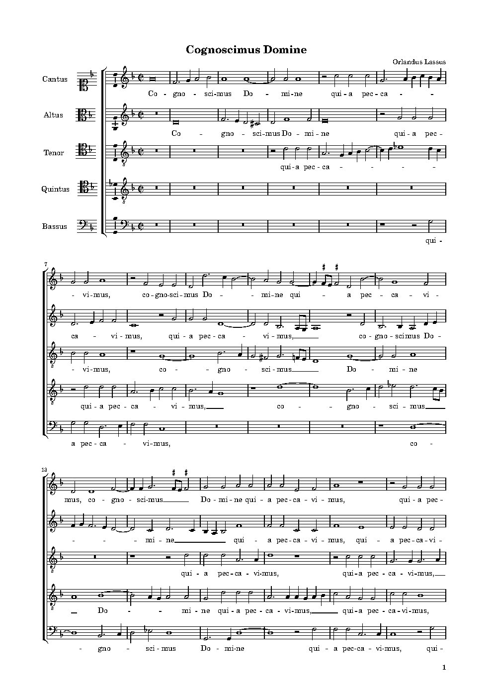 Cognoscimus Domine - Choir Script PDF Thumbnail