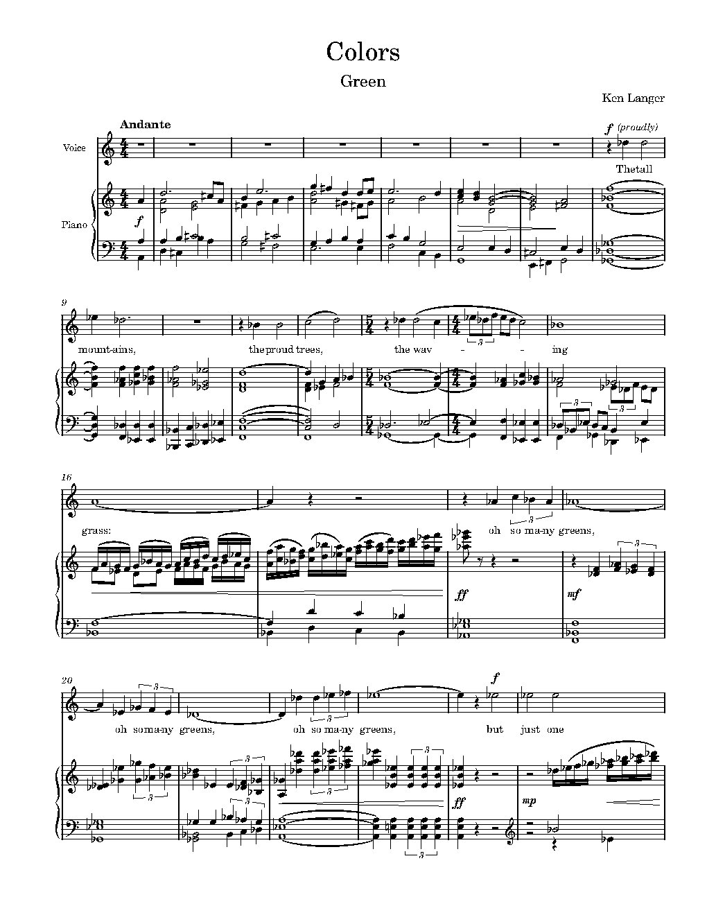 Colors: Green - Choir Script PDF Thumbnail