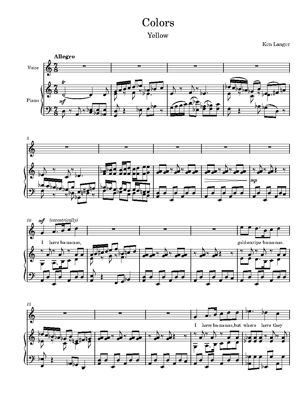 Colors: Yellow - Choir Script PDF Thumbnail