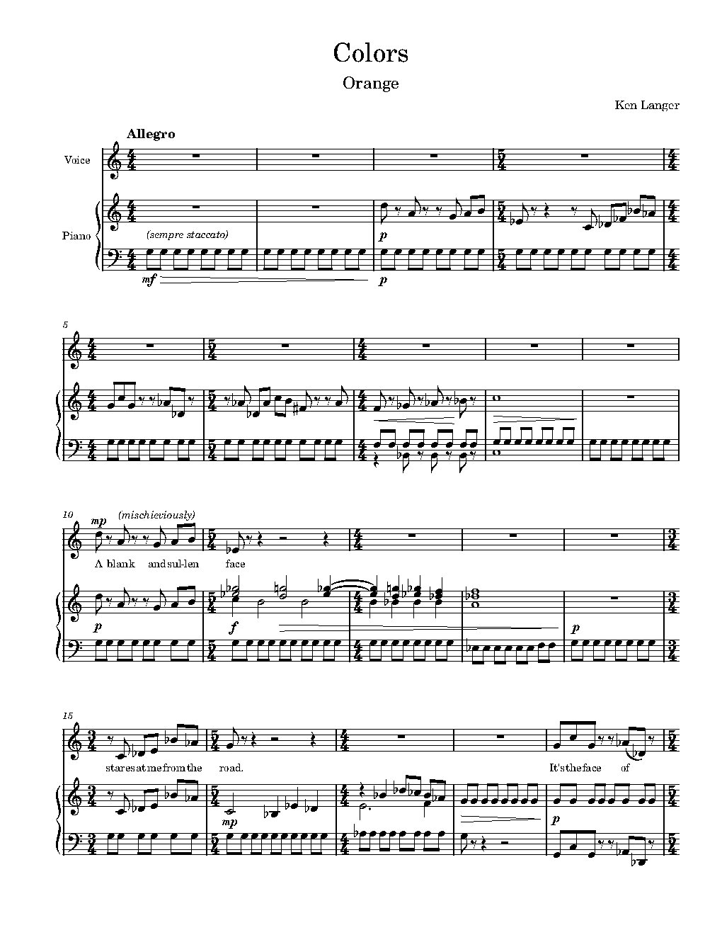 Colors: Orange - Choir Script PDF Thumbnail