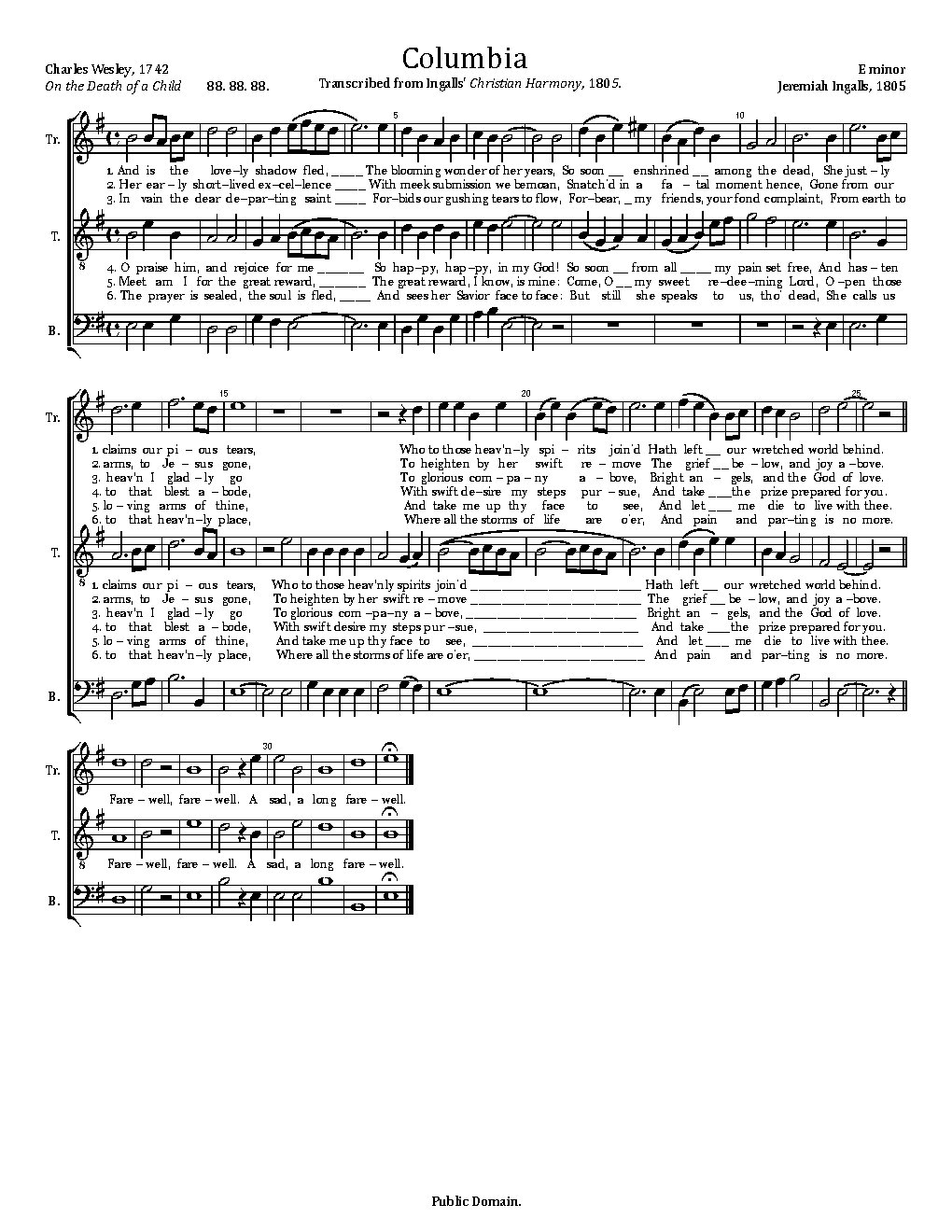 Columbia - Choir Script PDF Thumbnail