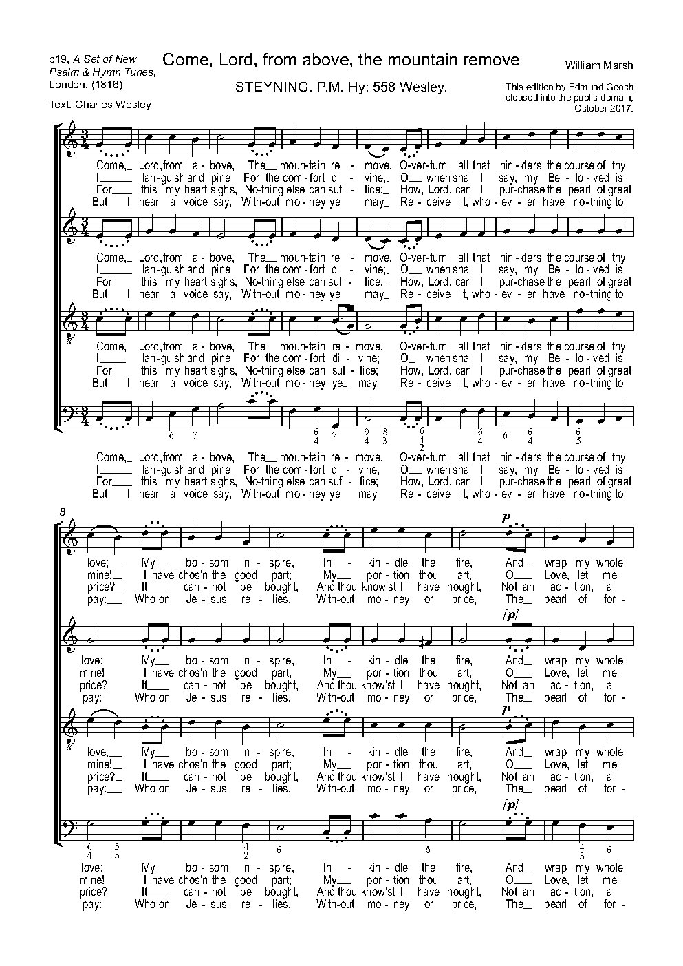 Come, Lord, from above, the mountain remove