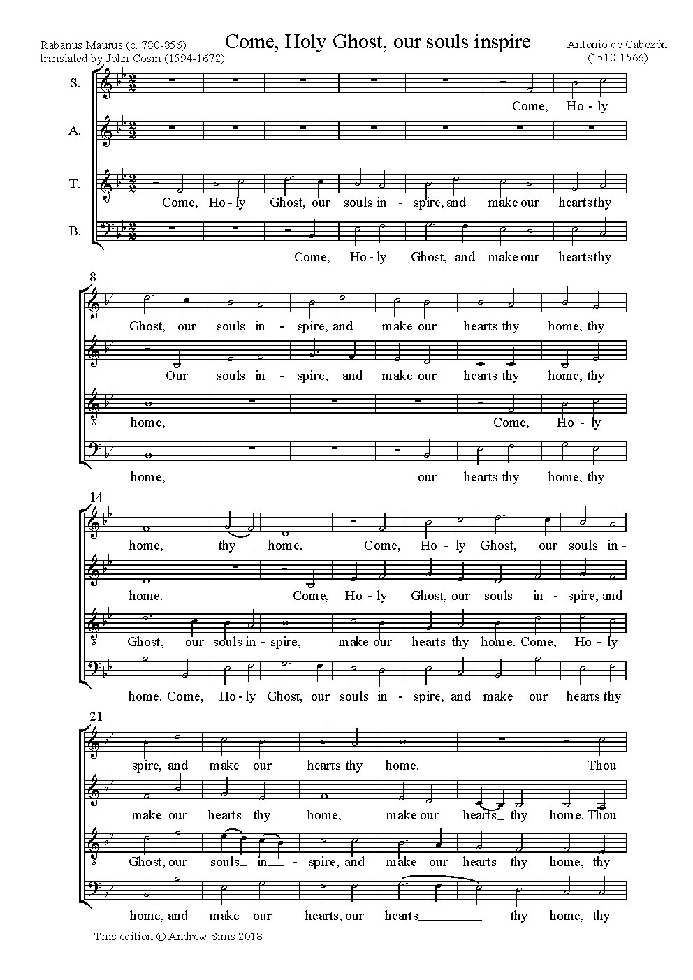 Come, Holy Ghost, our souls inspire