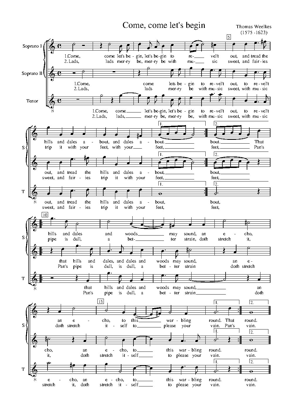 Come, come let's begin - Choir Script PDF Thumbnail