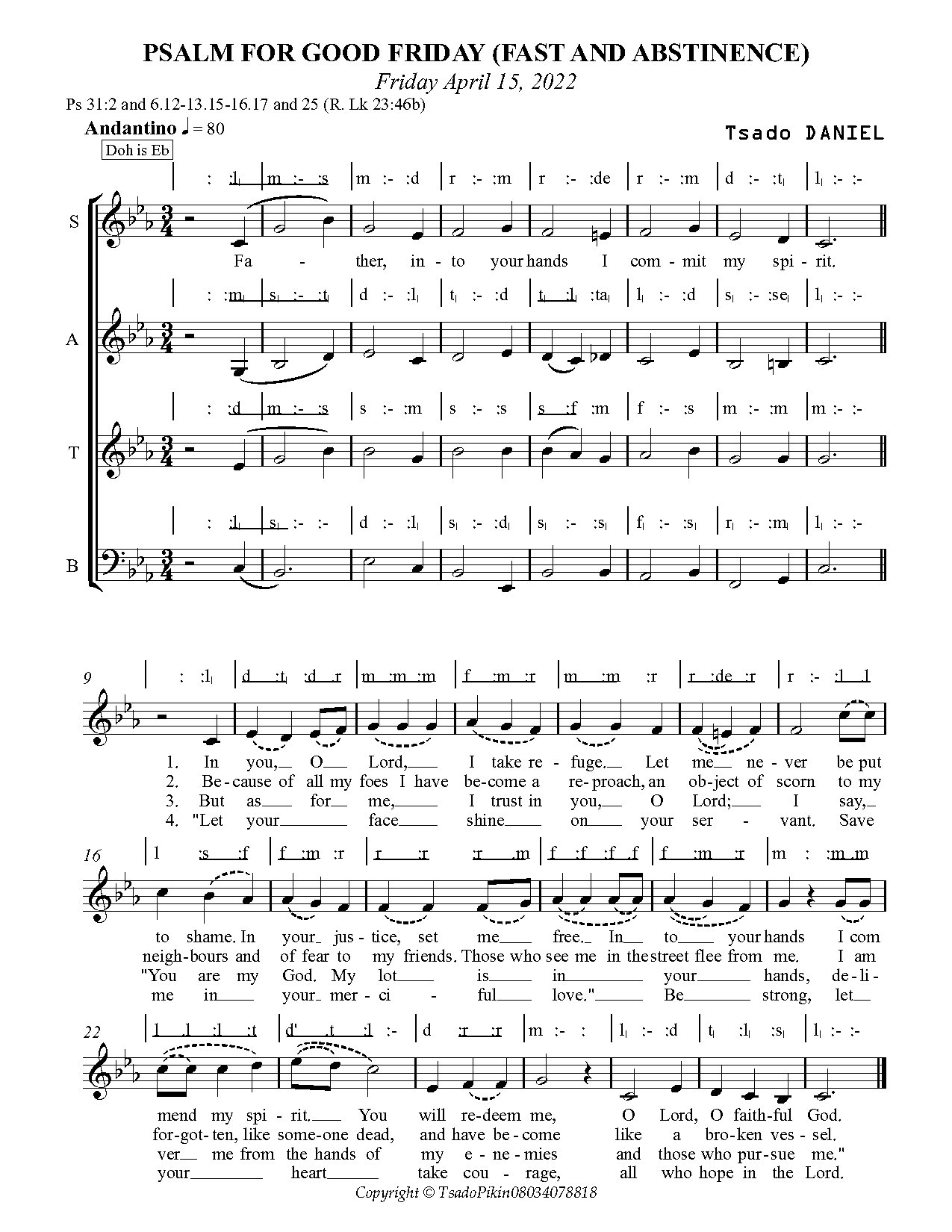 Psalm For Good Friday (fast And Abstinence) - Tsado Daniel