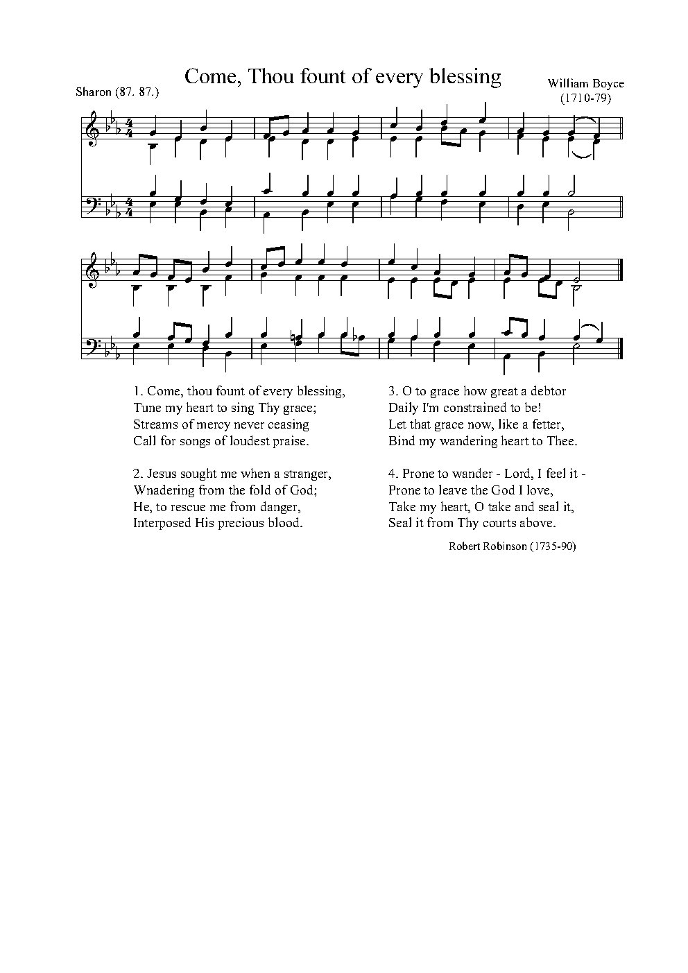 Come, Thou fount of every blessing - Choir Script PDF Thumbnail