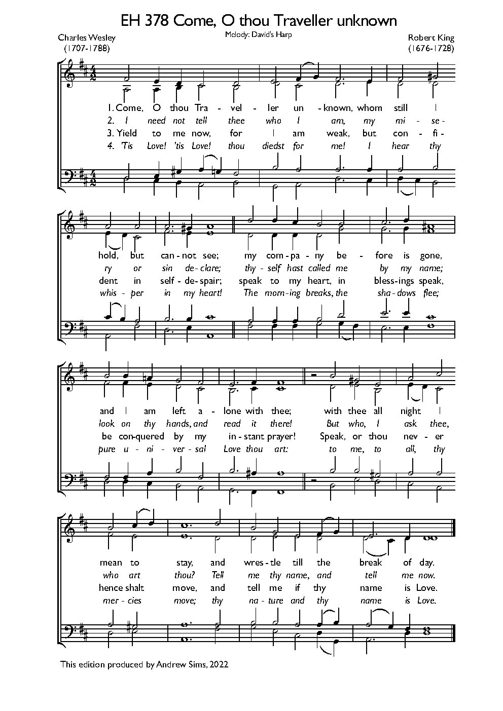 Come, O thou Traveller unknown