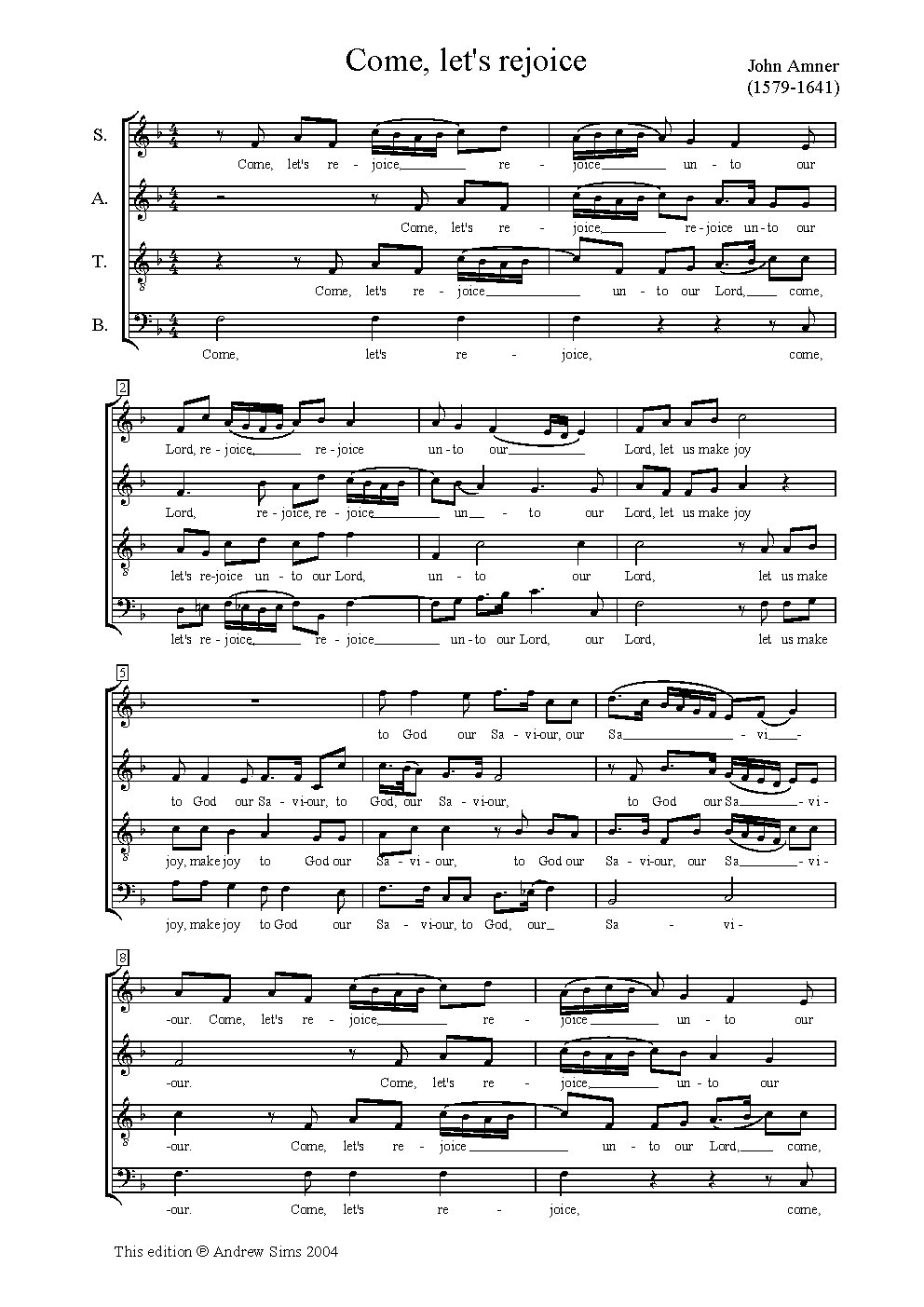 Come, let's rejoice - Choir Script PDF Thumbnail