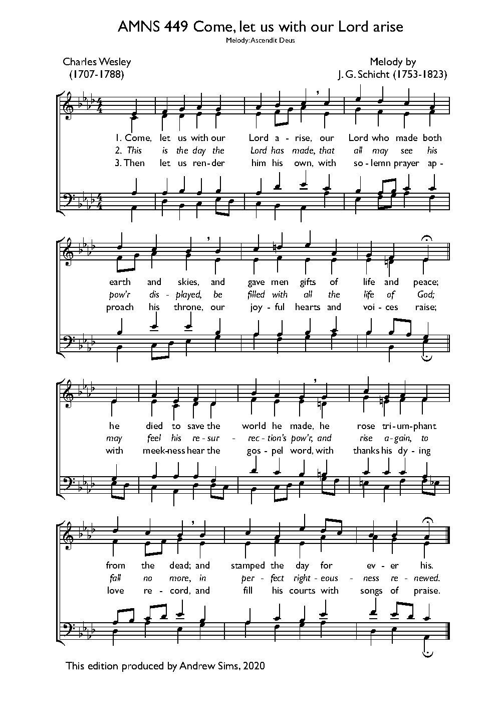 Come, let us with our Lord arise