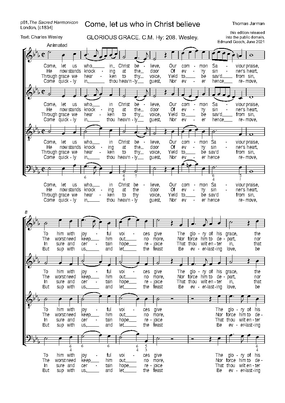 Come, let us who in Christ believe