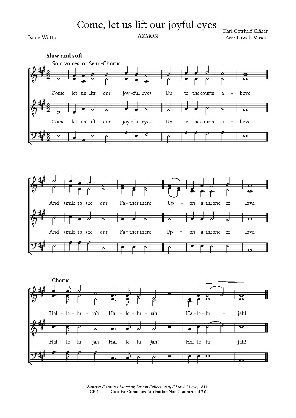 Come, let us lift our joyful eyes - Choir Script PDF Thumbnail