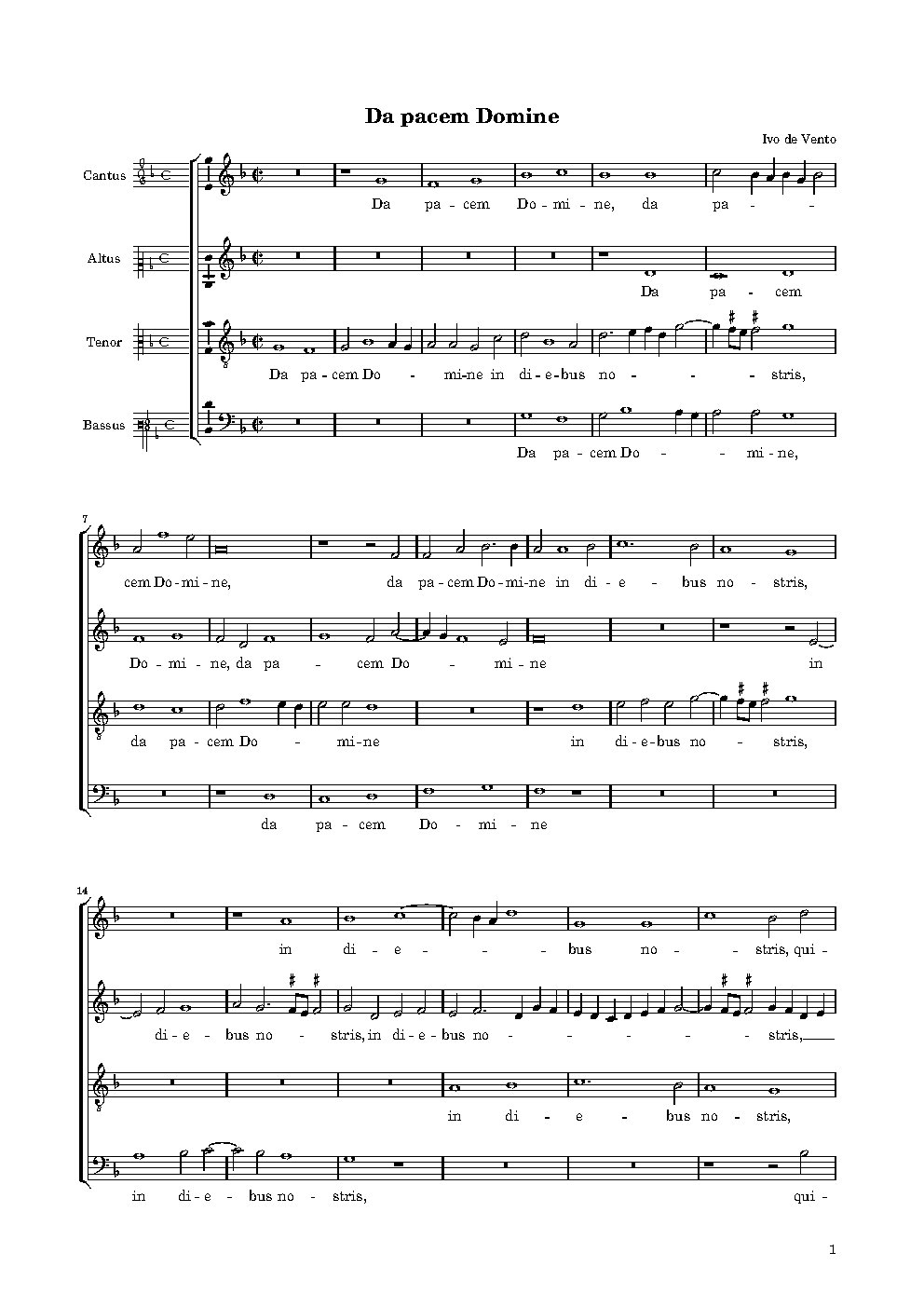 Da pacem, Domine