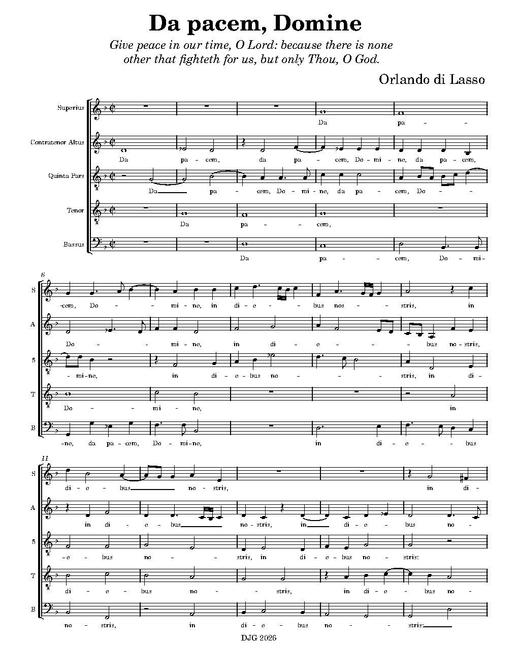 Da pacem, Domine