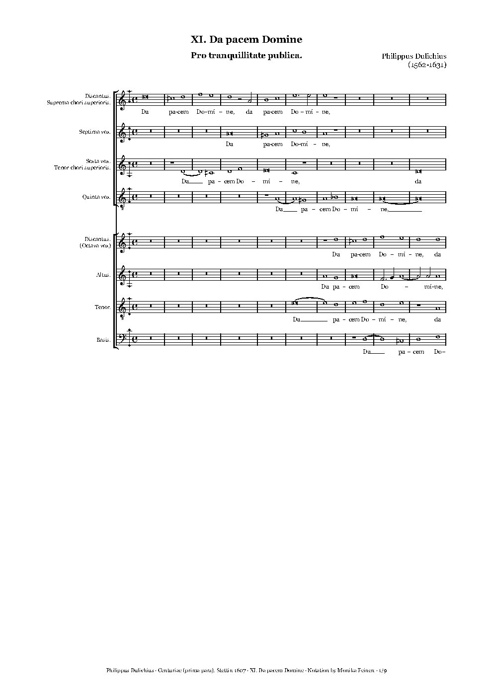 Da pacem, Domine a 8 - Choir Script PDF Thumbnail