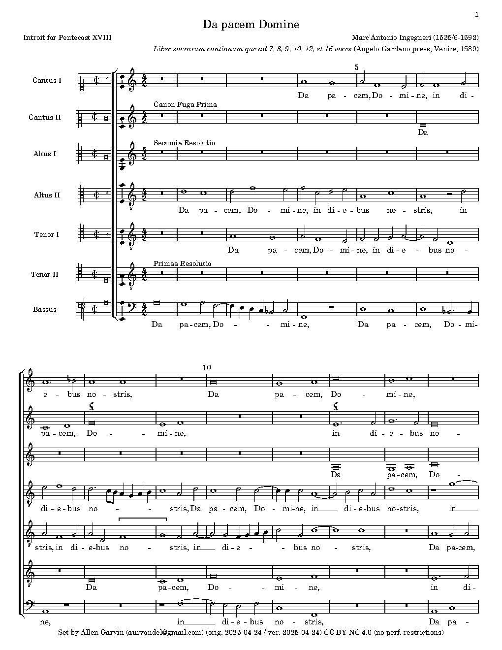 Da pacem, Domine
