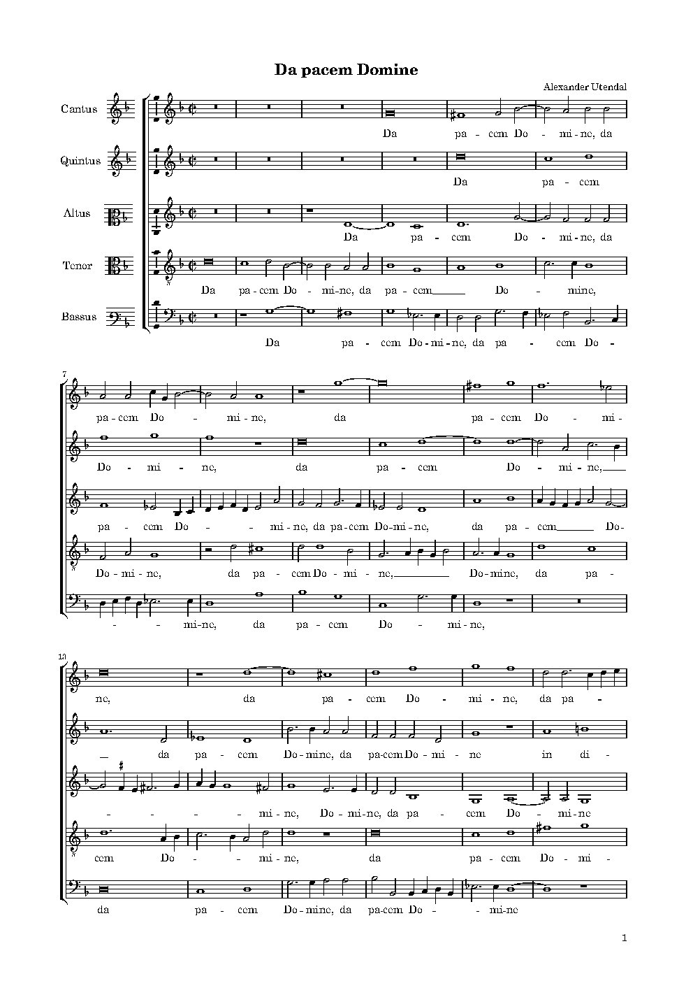 Da pacem Domine - Choir Script PDF Thumbnail