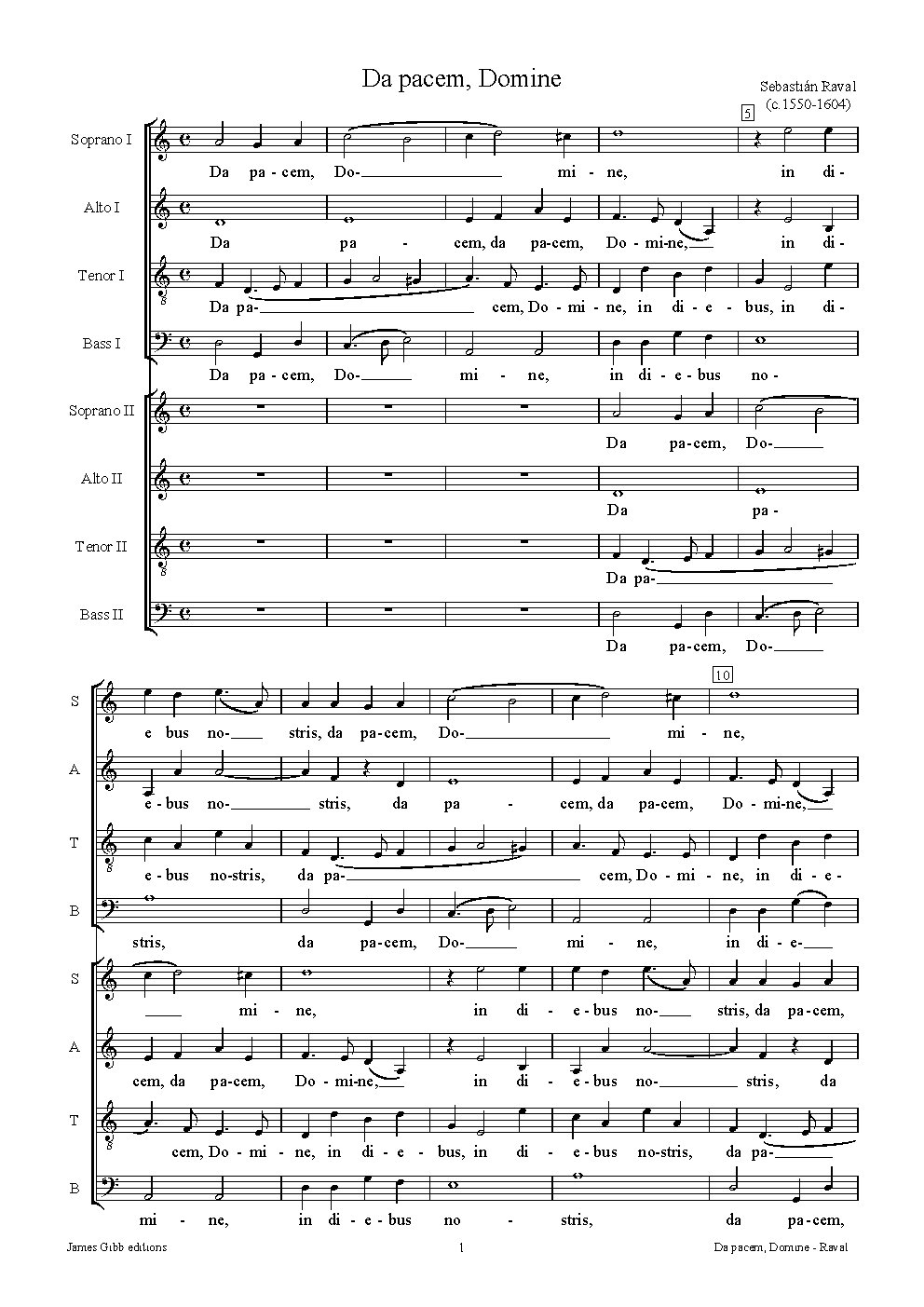 Da Pacem Domine - Choir Script PDF Thumbnail