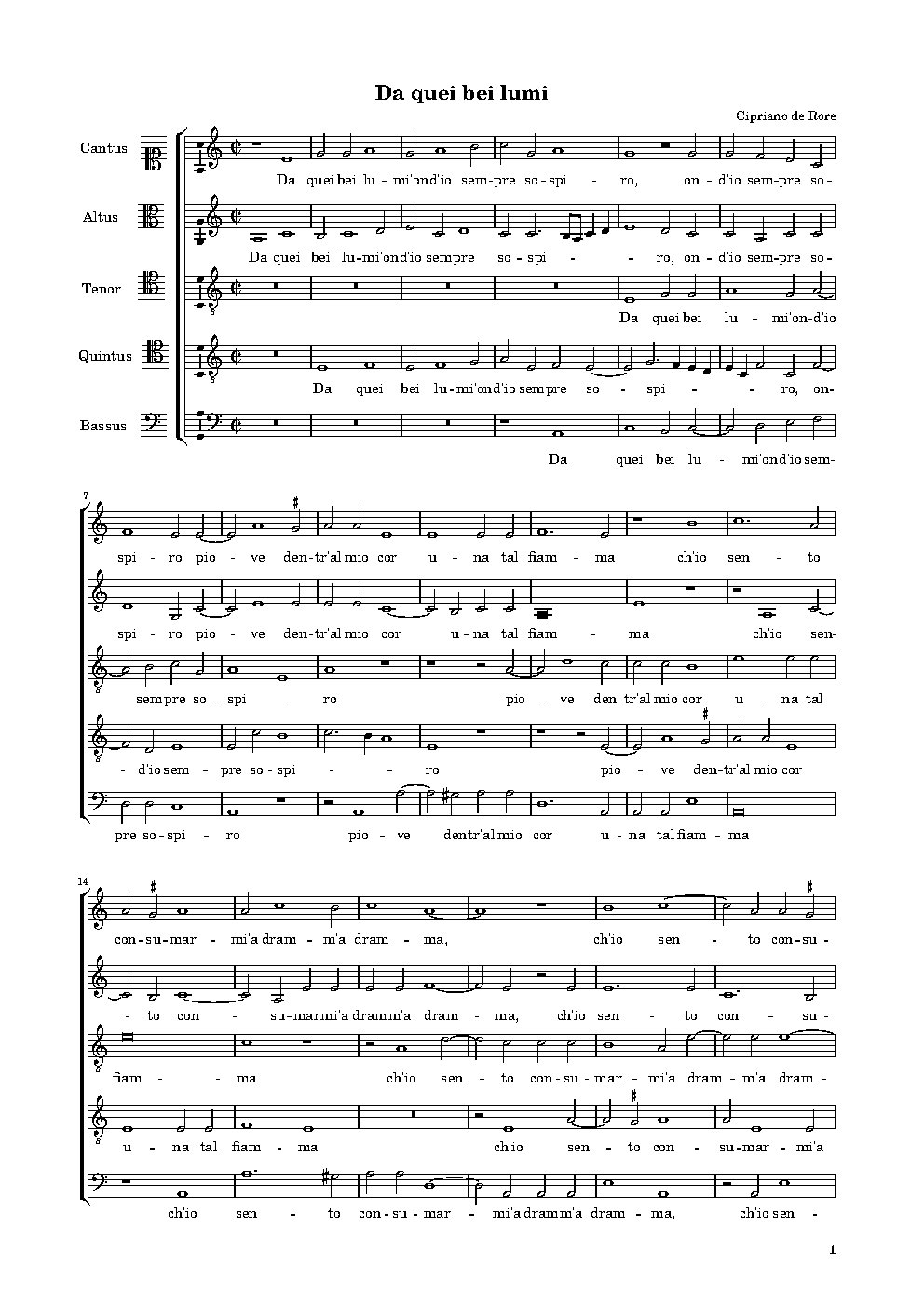 Da quei bei lumi - Choir Script PDF Thumbnail